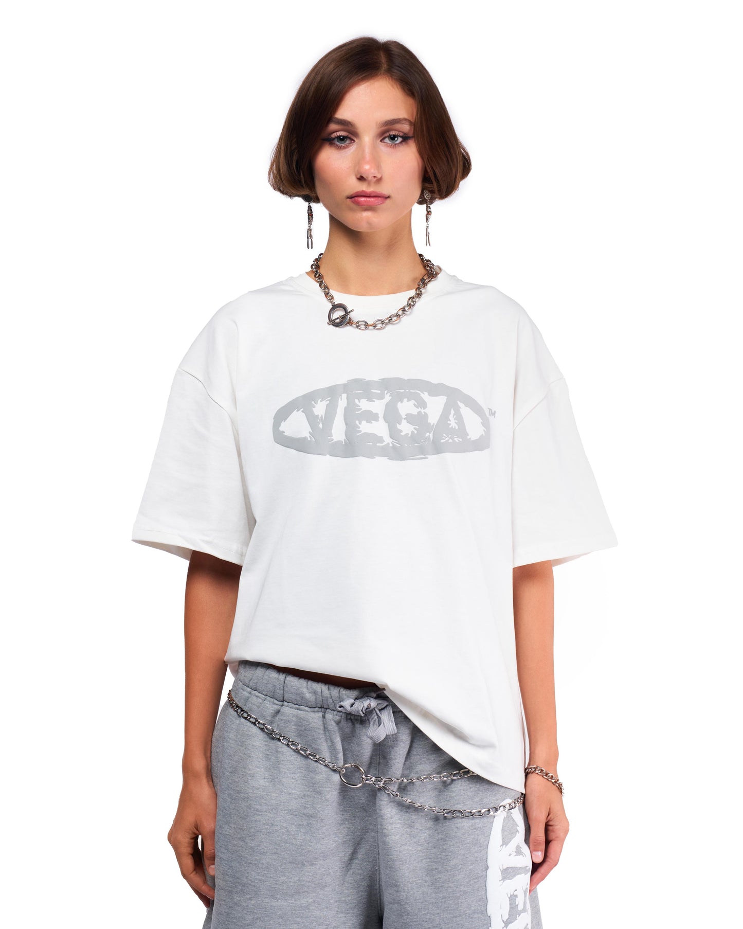 GRAY LOGO WHITE TEE
