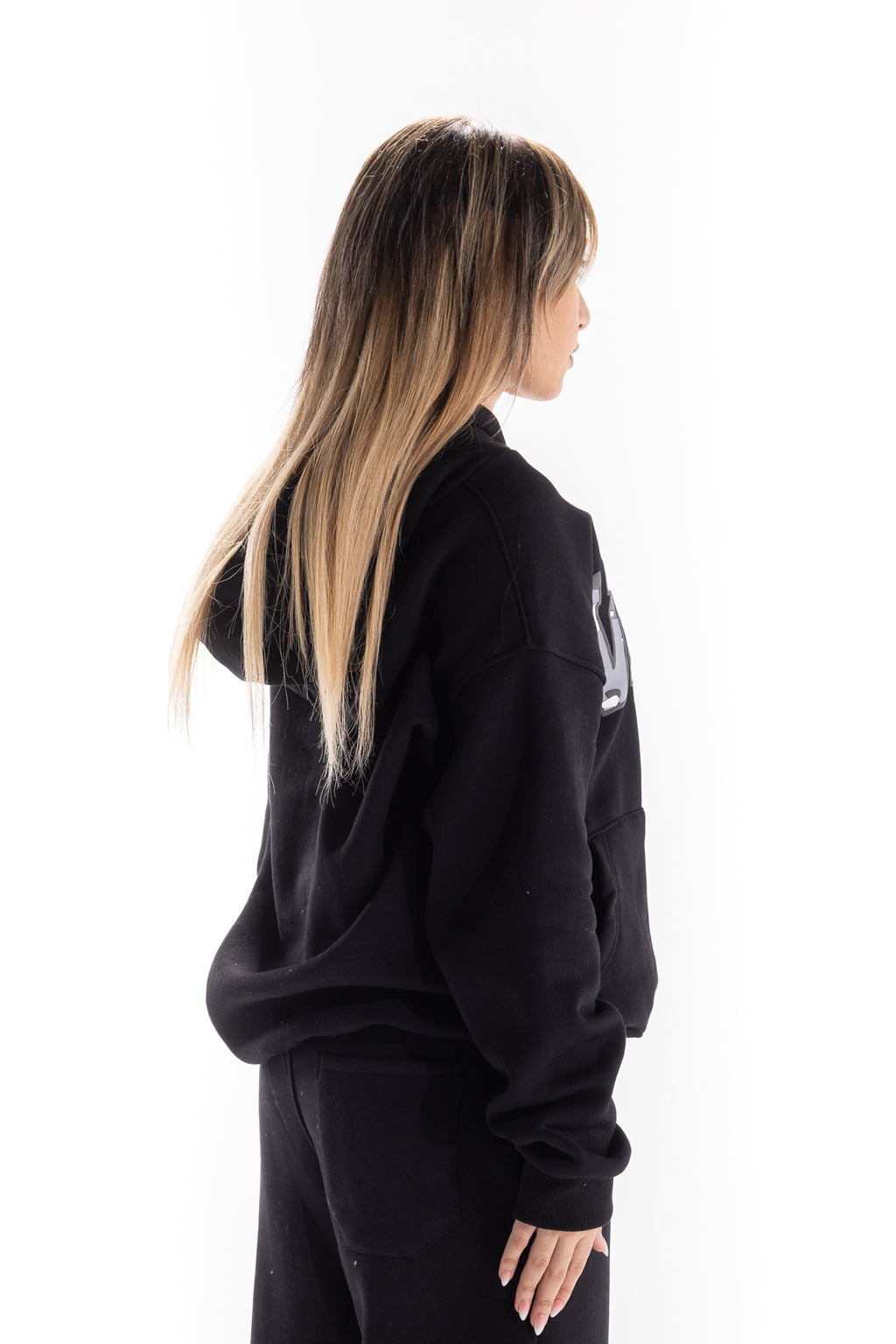 BLACK VARSITY CAMO HOODIE