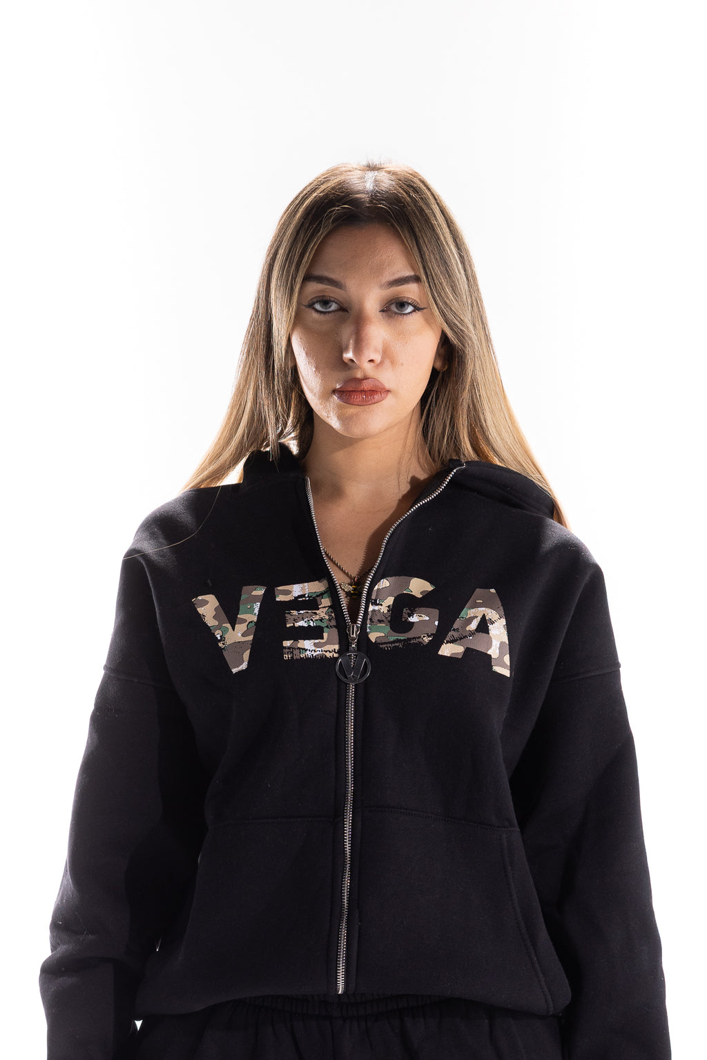 BLACK CORE CAMO ZIP UP