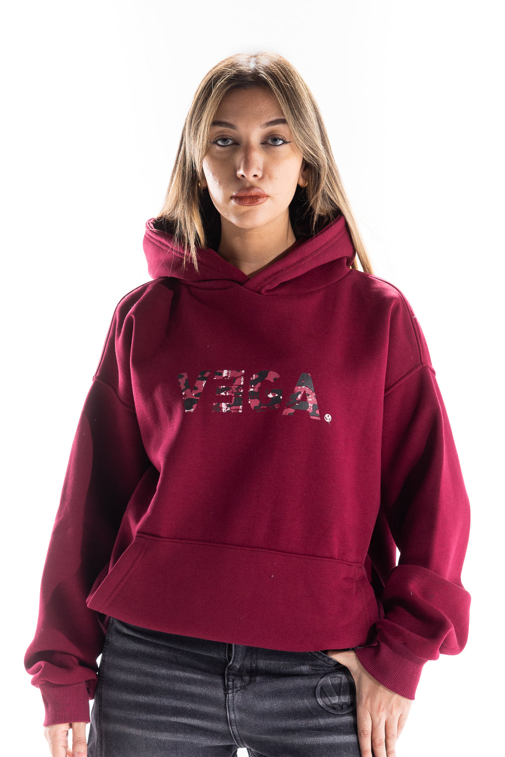 MAROON CAMO HOODIE