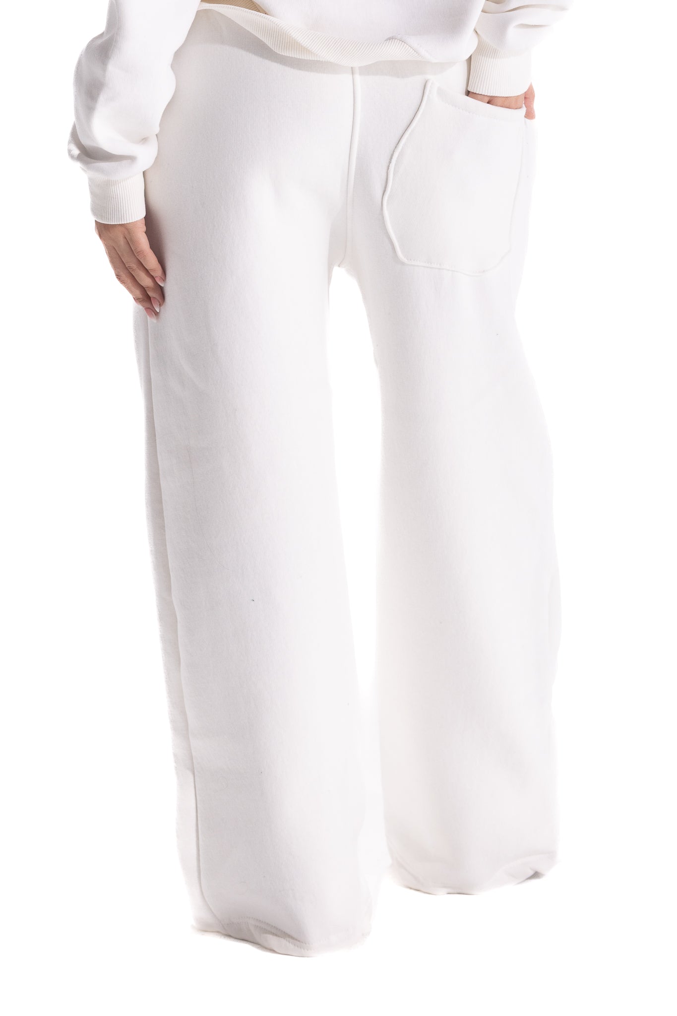 WHITE VARSITY CAMO SWEATPANTS