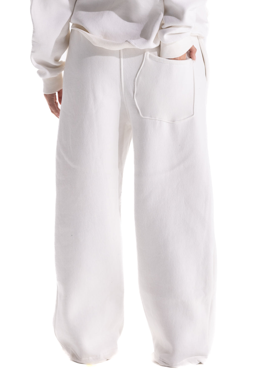 WHITE VARSITY CAMO SWEATPANTS
