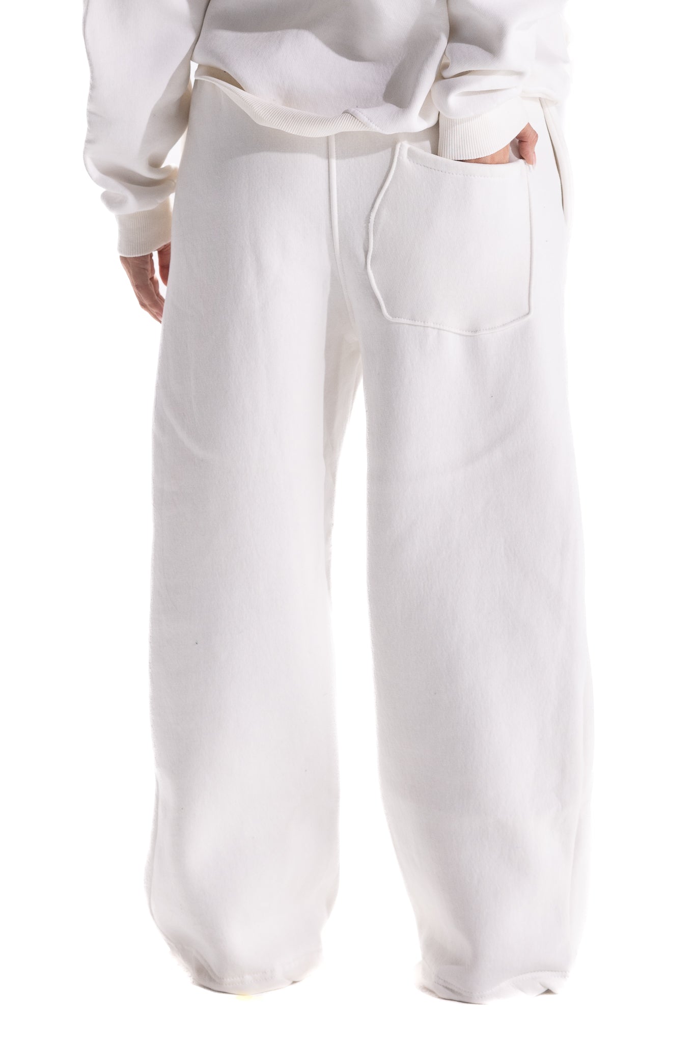 WHITE VARSITY CAMO SWEATPANTS
