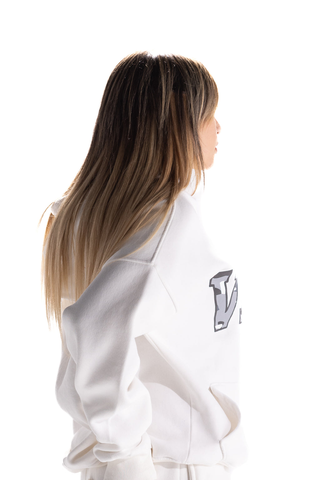 WHITE VARSIY CAMO HOODIE