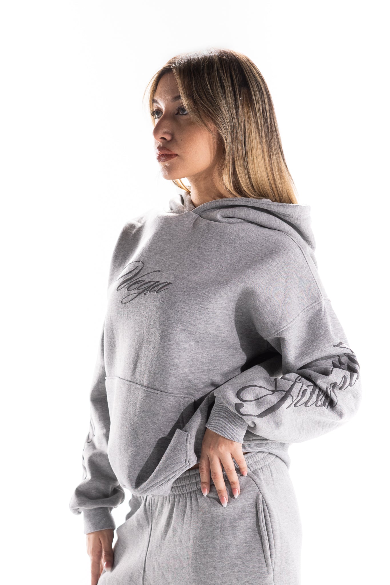 GREY DUAL SCRIPT HOODIE