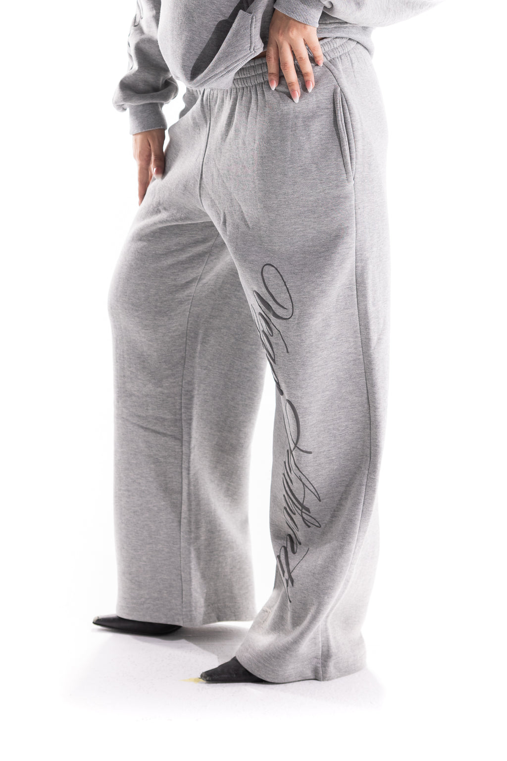 GREY DUAL SCRIPT SWEATPANTS