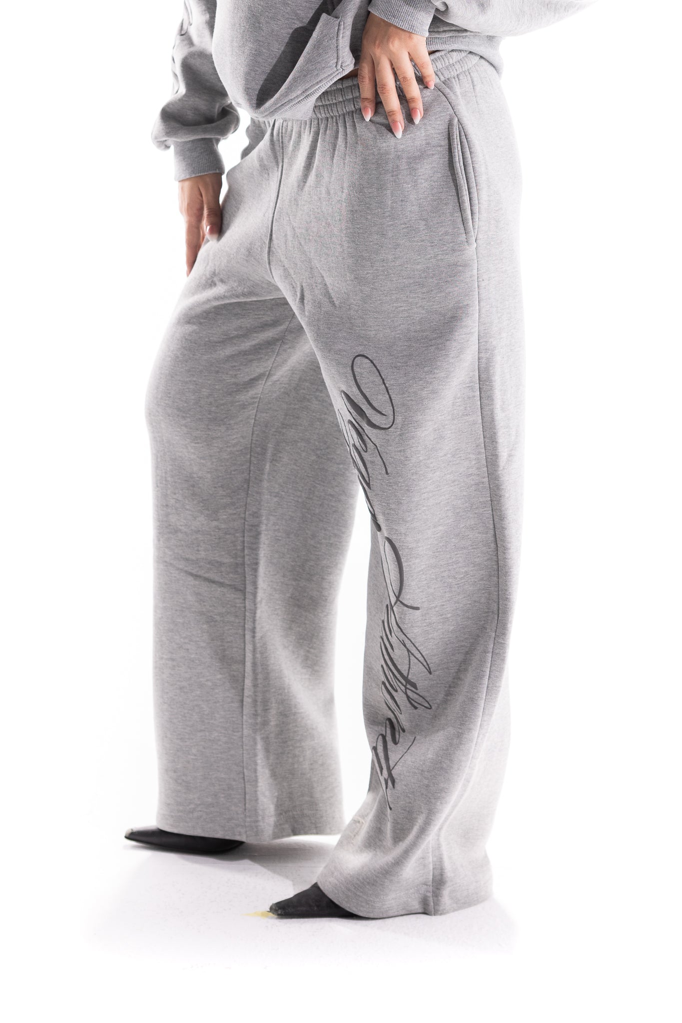 GREY DUAL SCRIPT SWEATPANTS