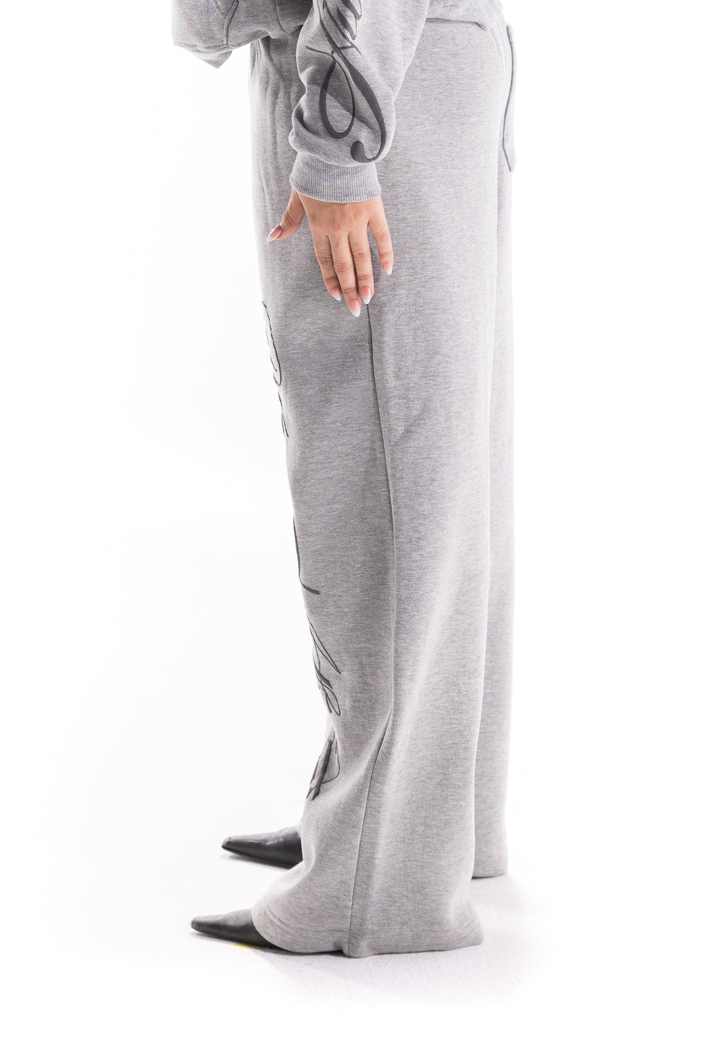 GREY DUAL SCRIPT SWEATPANTS