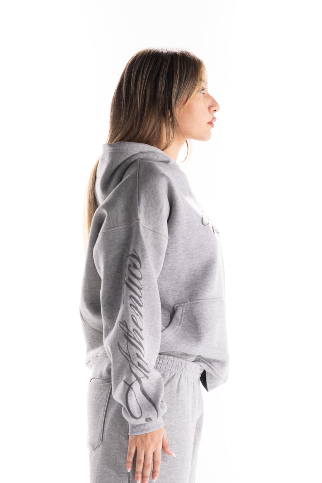 GREY DUAL SCRIPT HOODIE