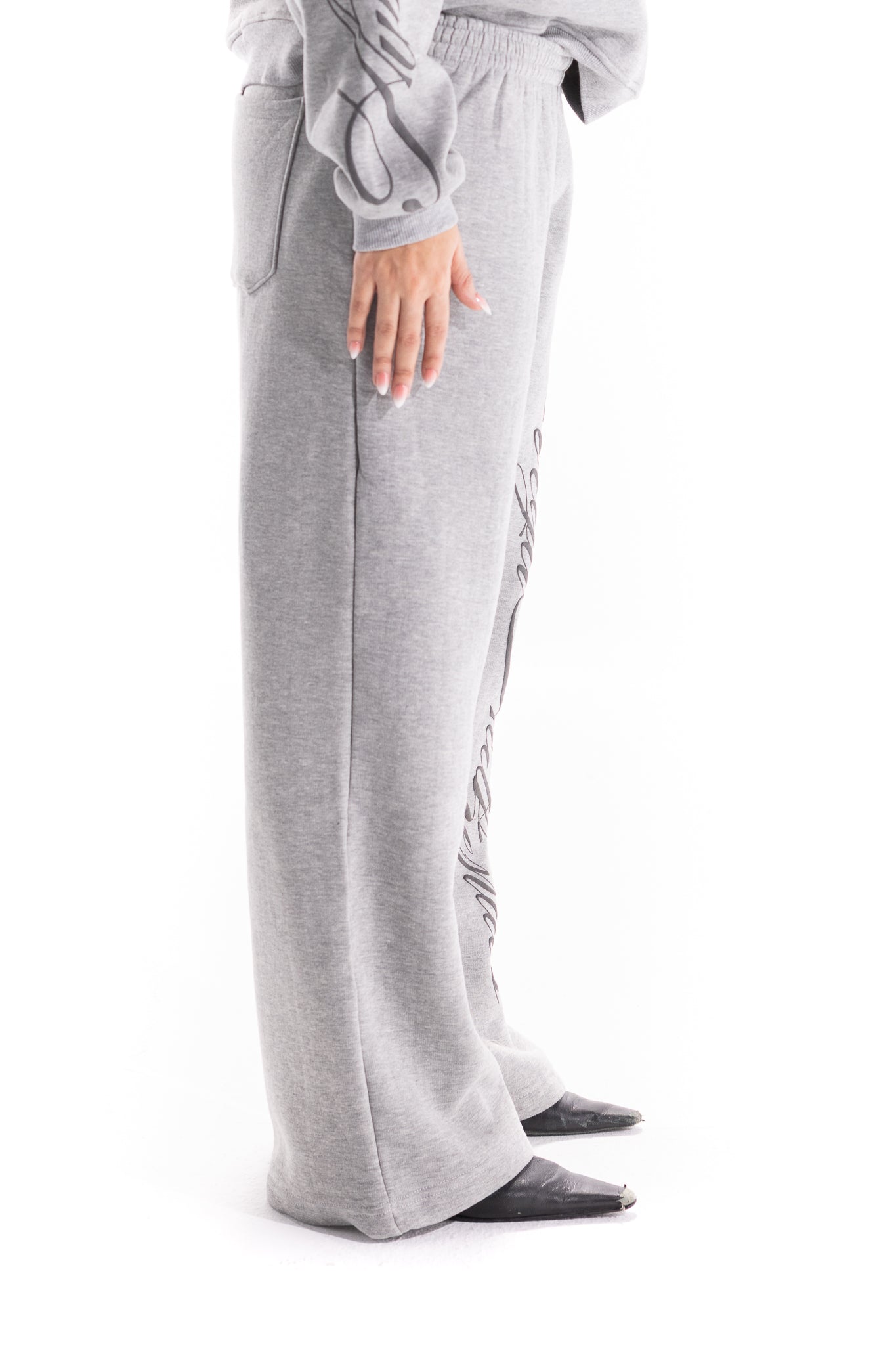 GREY DUAL SCRIPT SWEATPANTS