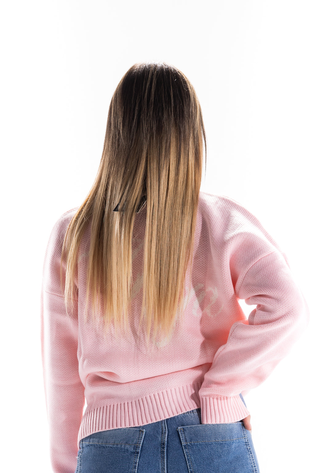 PINK LOGO SWEATER