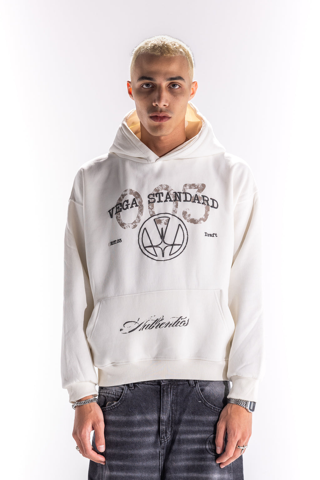 WHITE VEGA STANDARD HOODIE