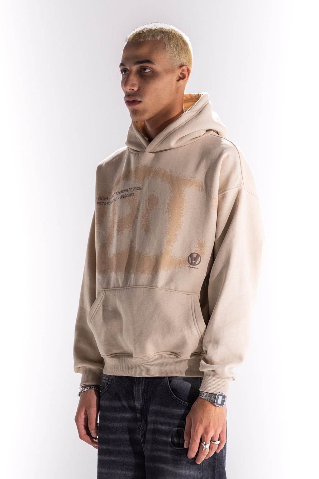 BEIGE SMOKEY HOODIE