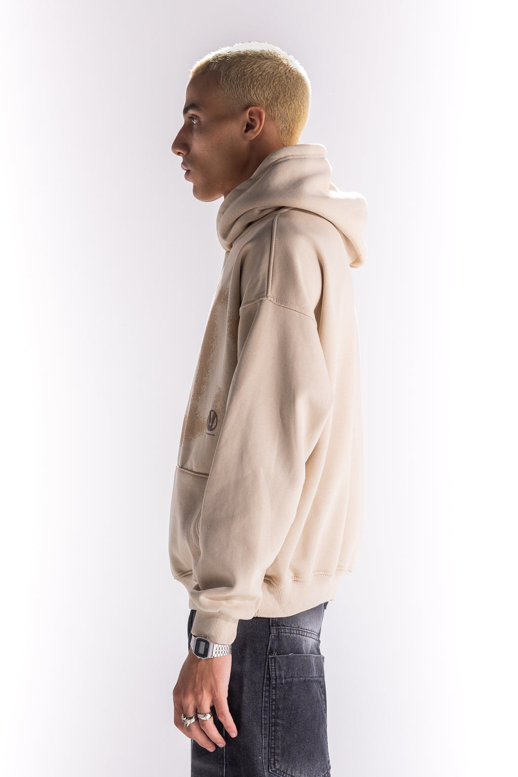 BEIGE SMOKEY HOODIE