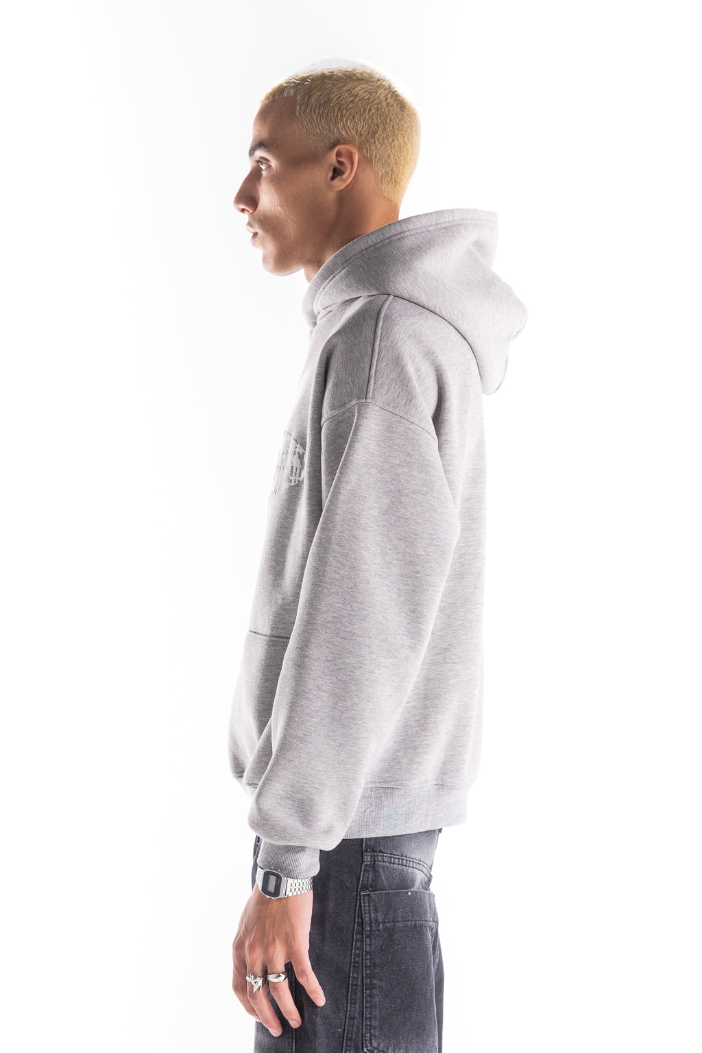 GREY OVAL HOODIE