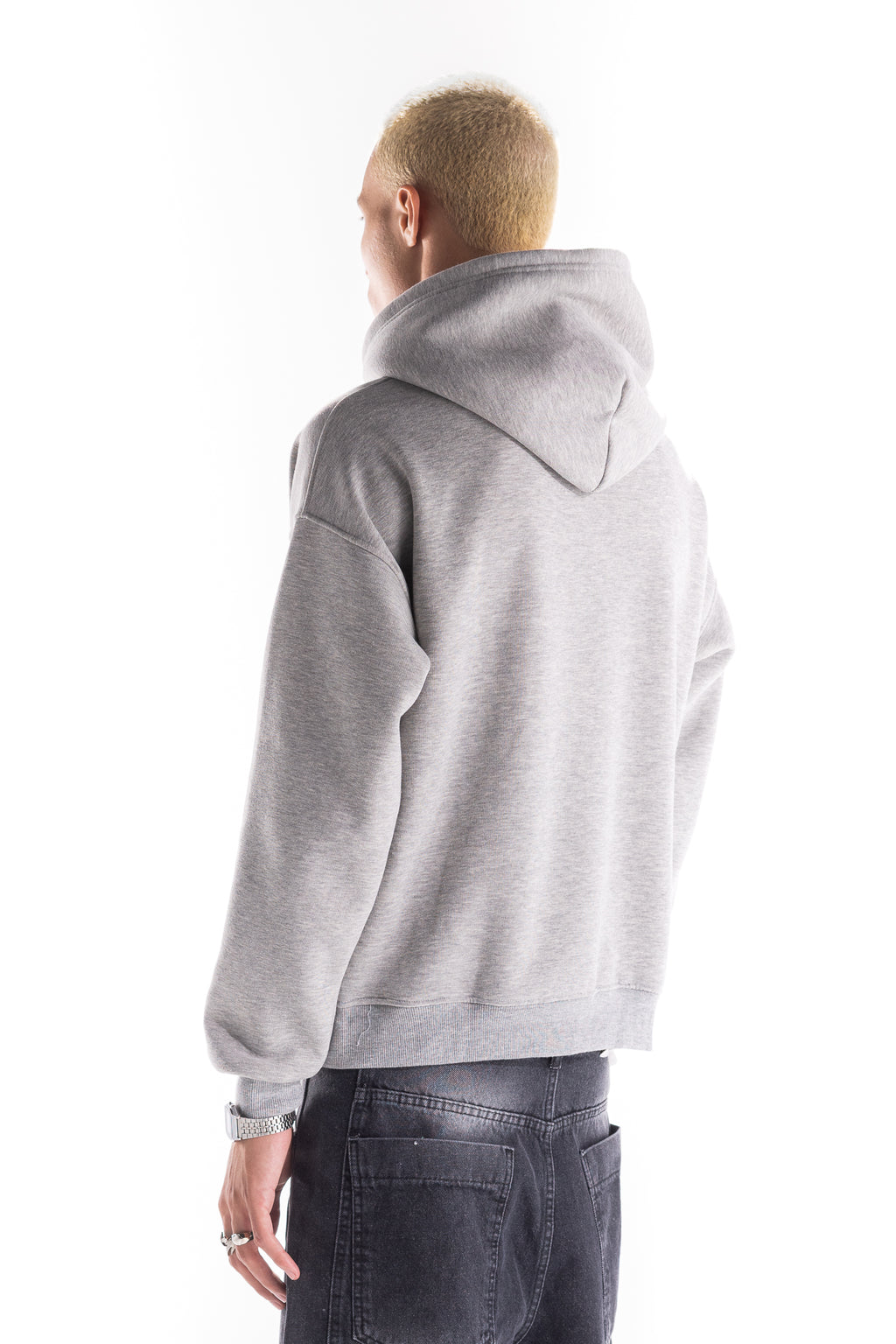GREY OVAL HOODIE