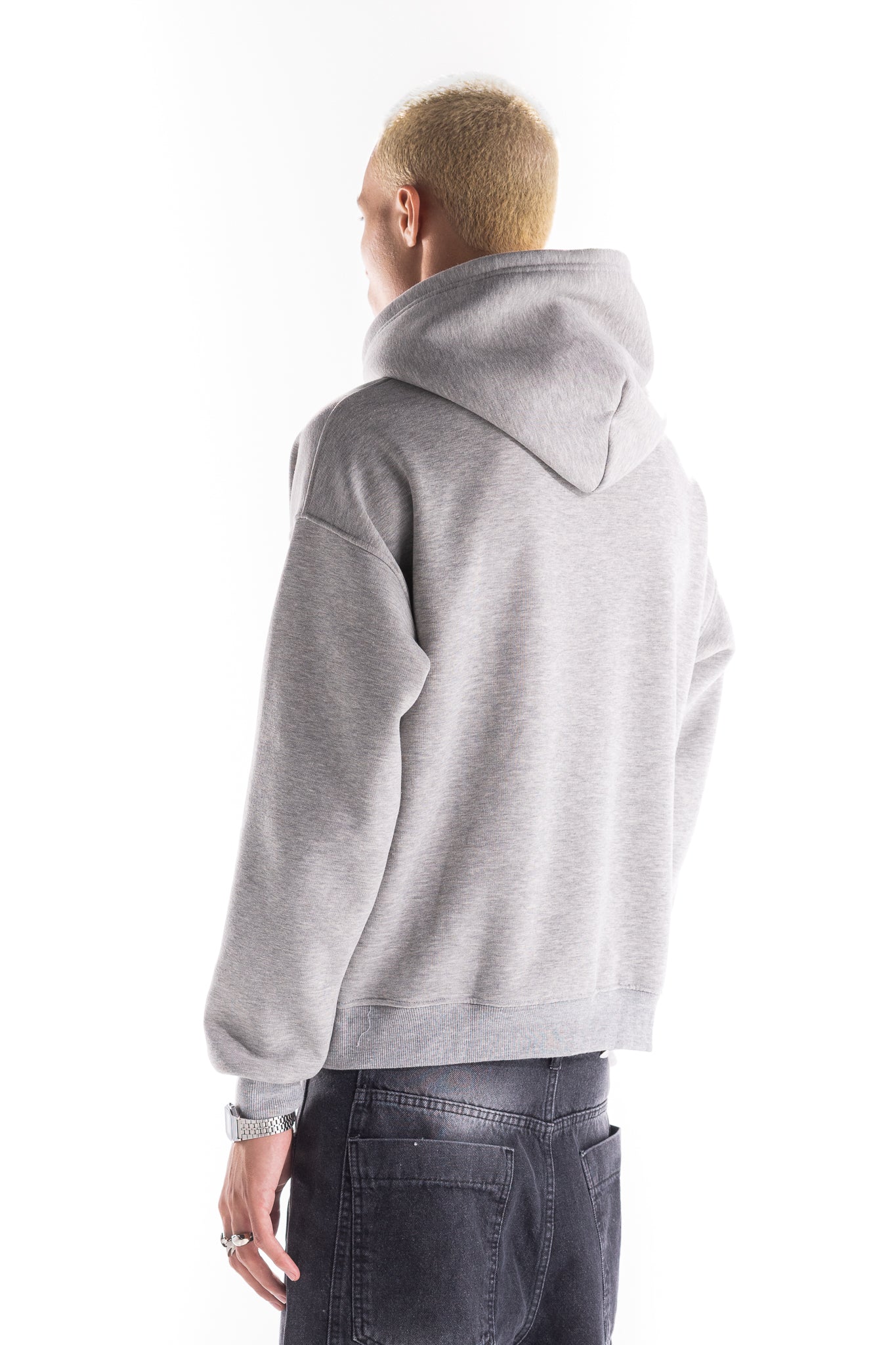 GREY OVAL HOODIE