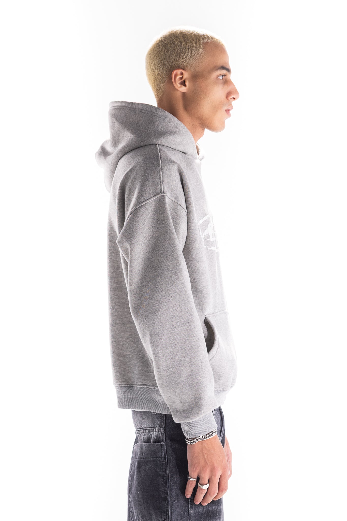 GREY OVAL HOODIE