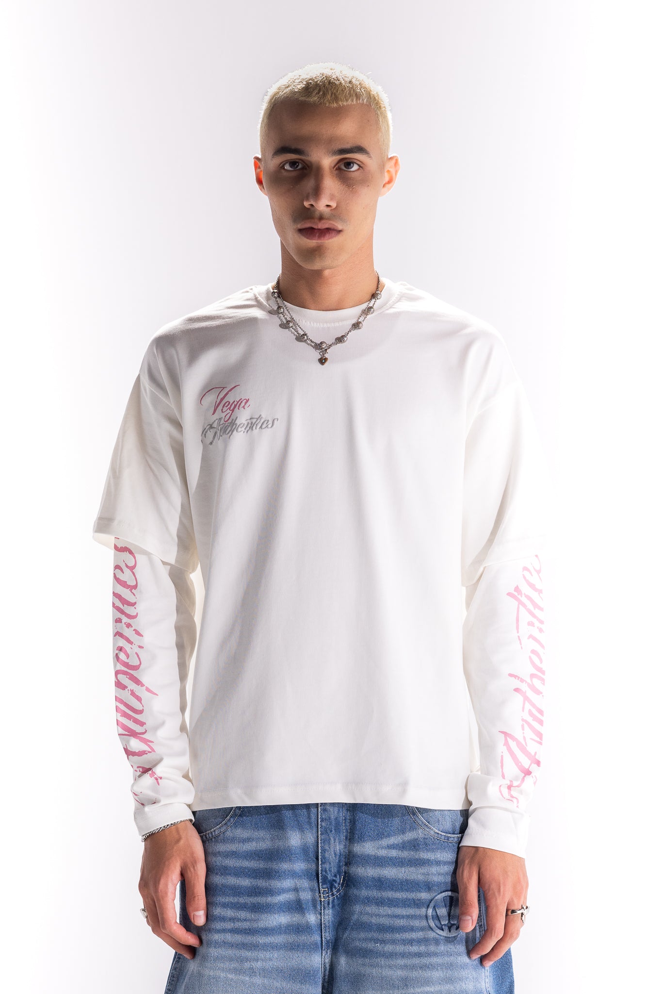 WHITE AUTHENTICS DOUBLE SLEEVE