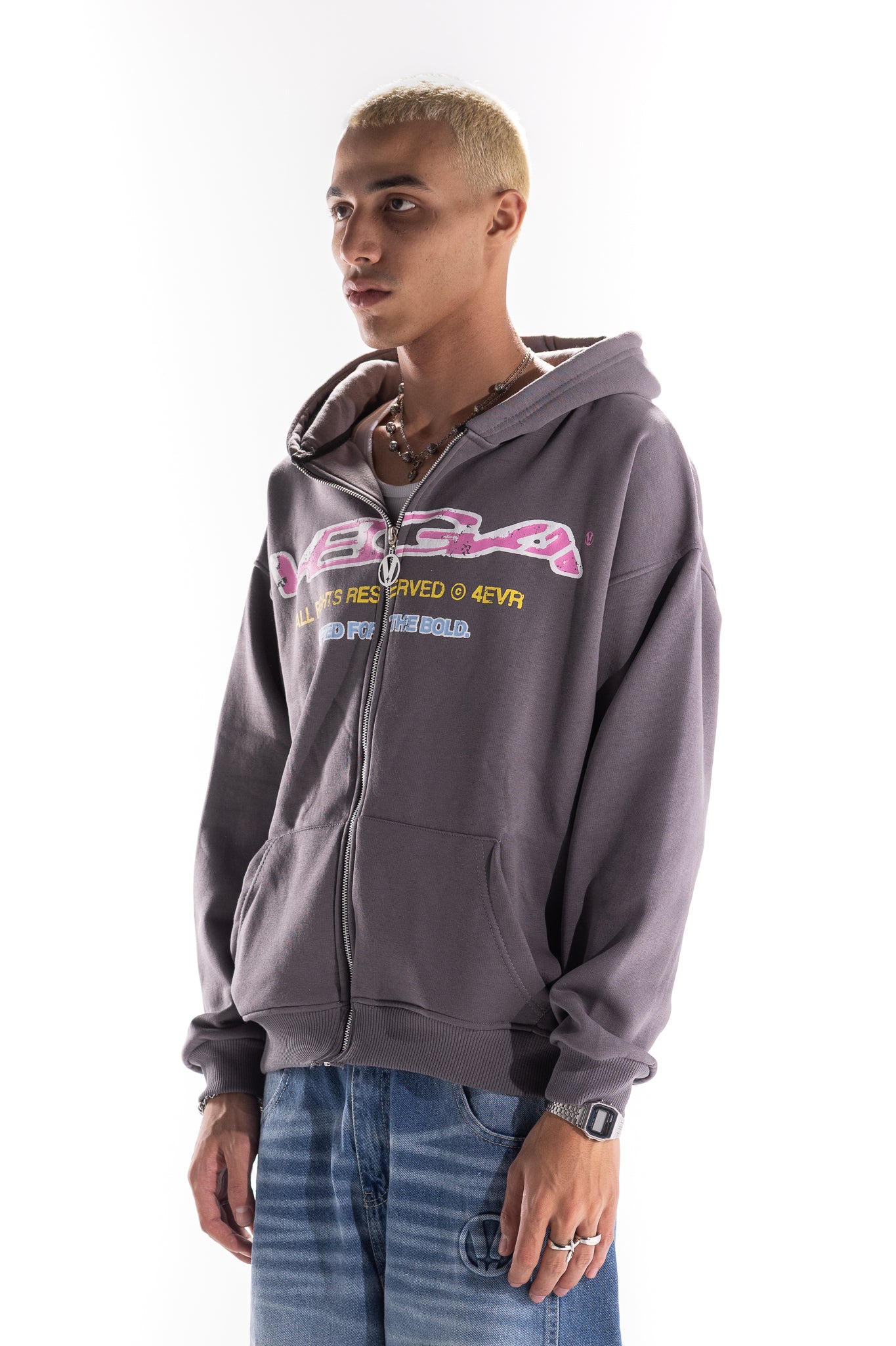 STONE TRI-TEXT ZIP UP (Pre Order)