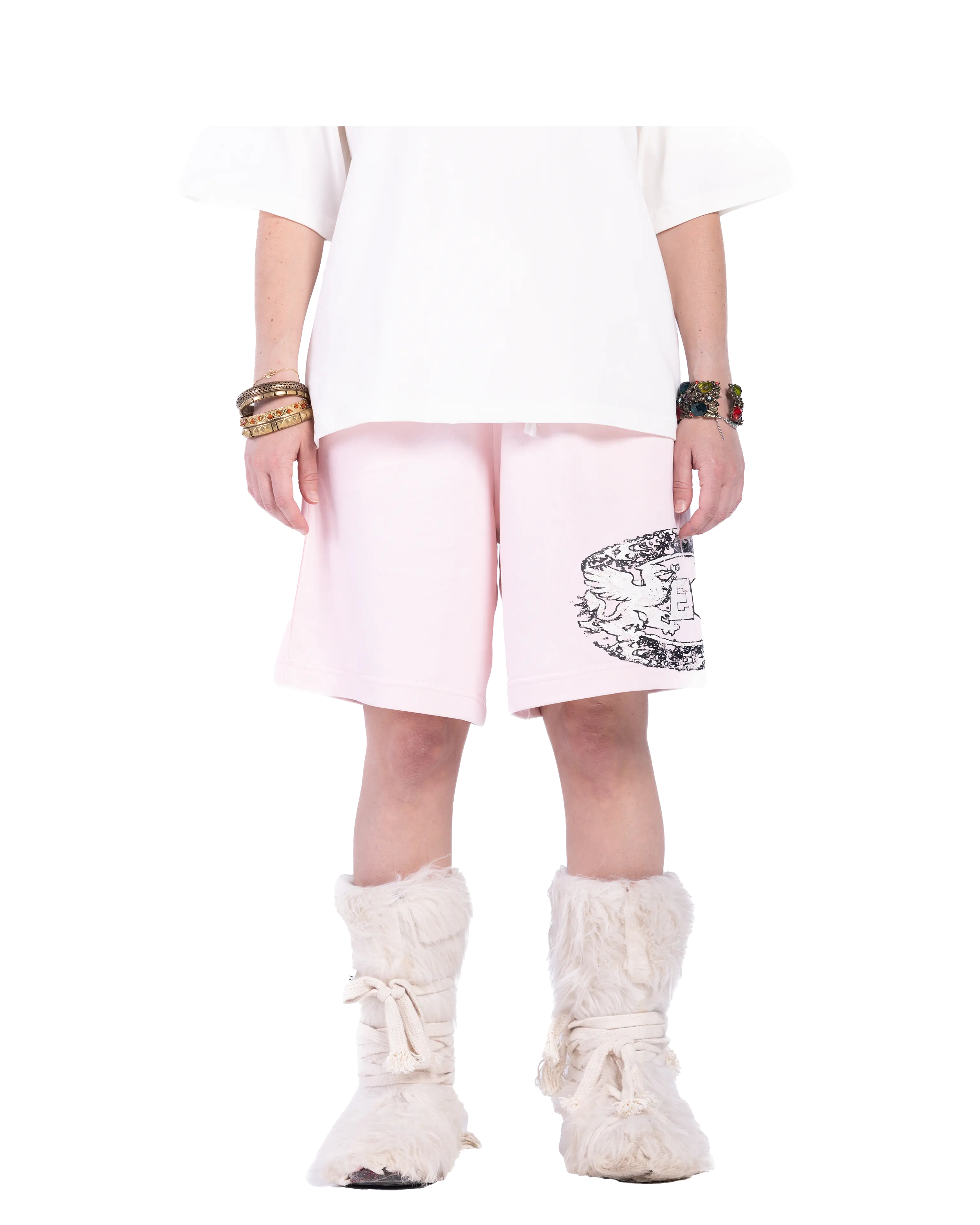 ROSE GHOST CREST SHORTS