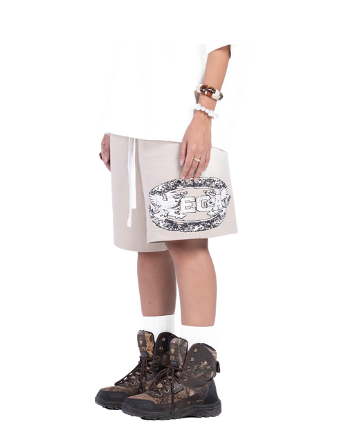BEIGE CREST SHORTS