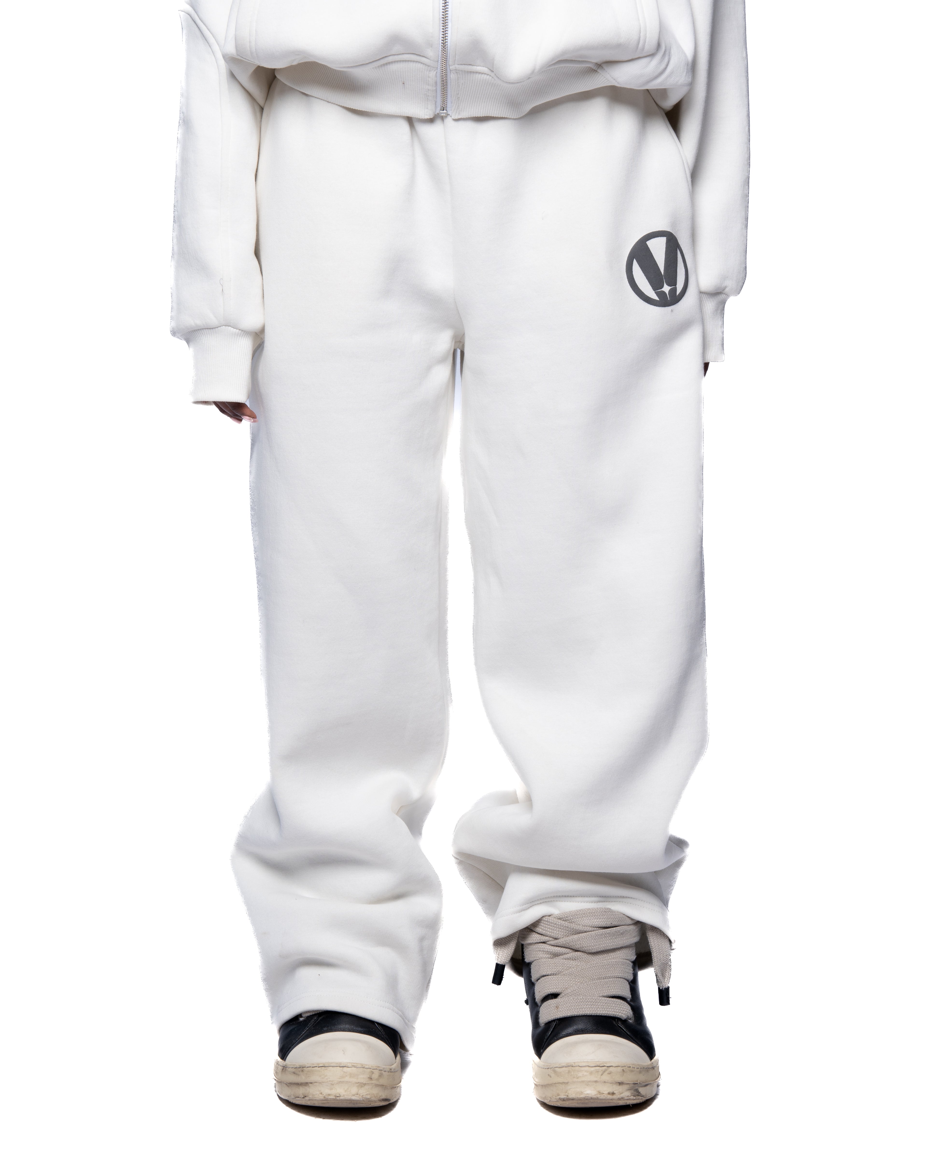 WHITE BASIC SWEATPANTS