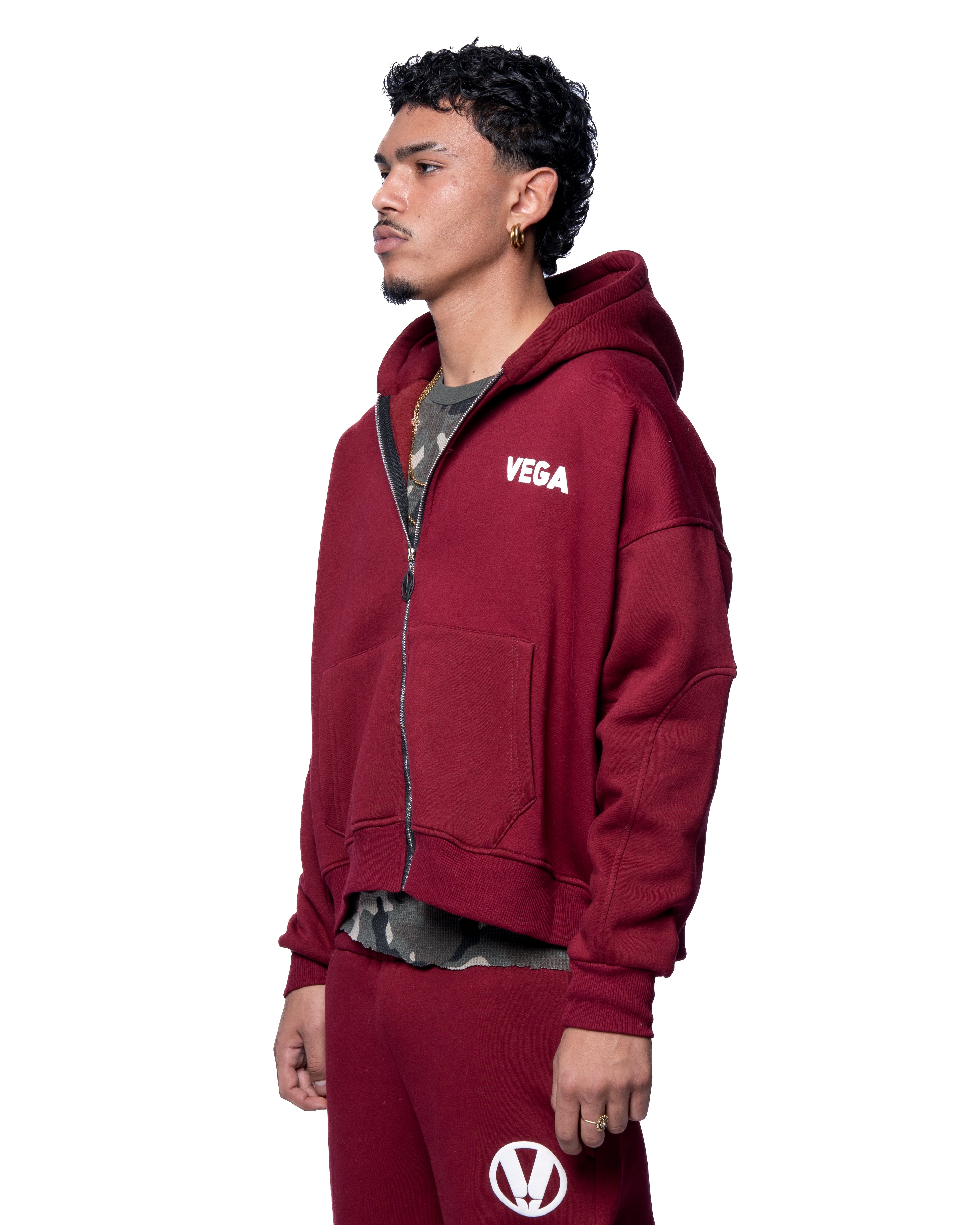MAROON BASIC ZIP UP