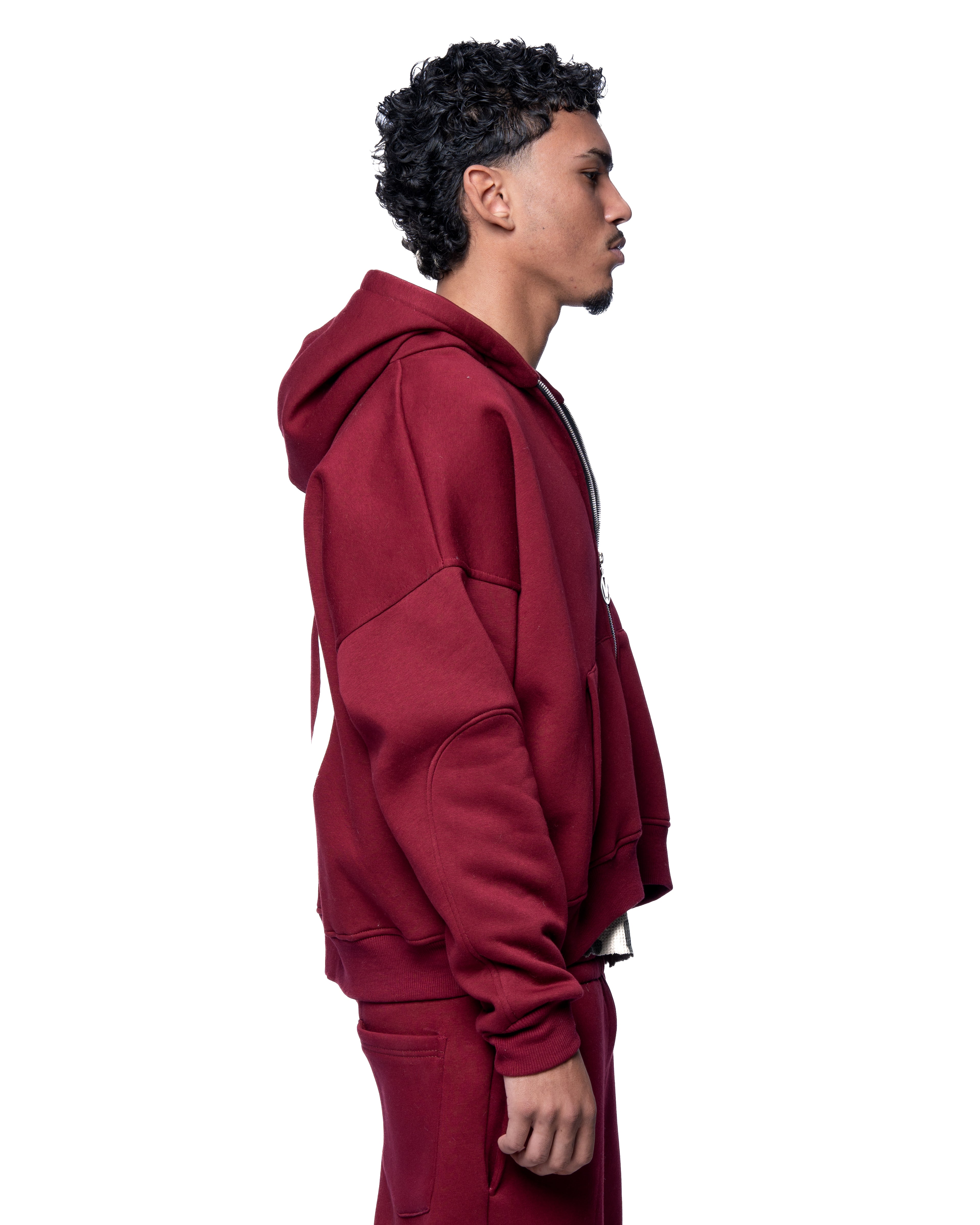 MAROON BASIC ZIP UP