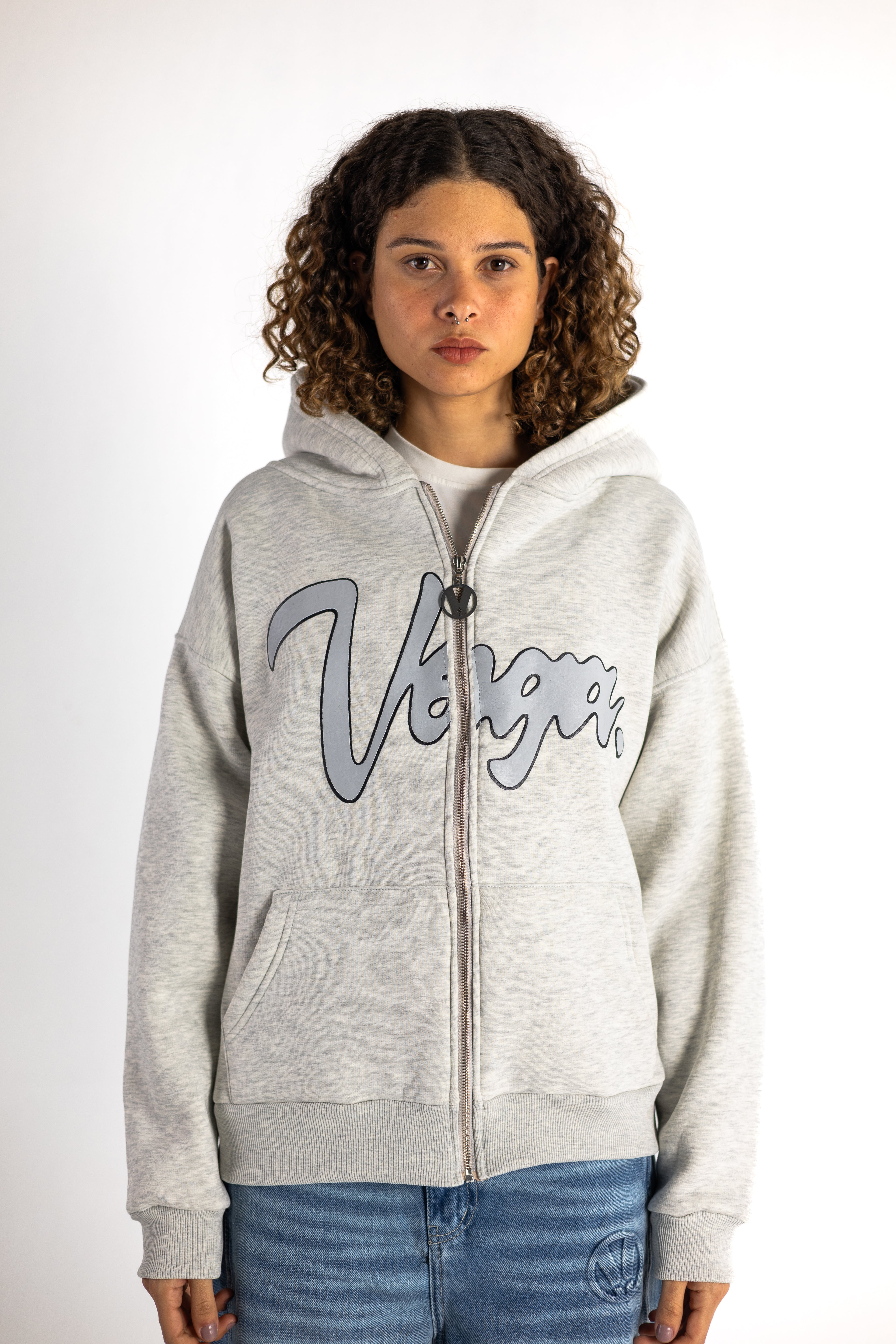 GREY FROST LOGO ZIP UP