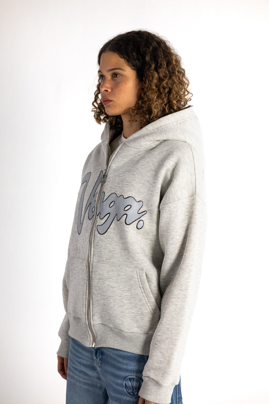 GREY FROST LOGO ZIP UP