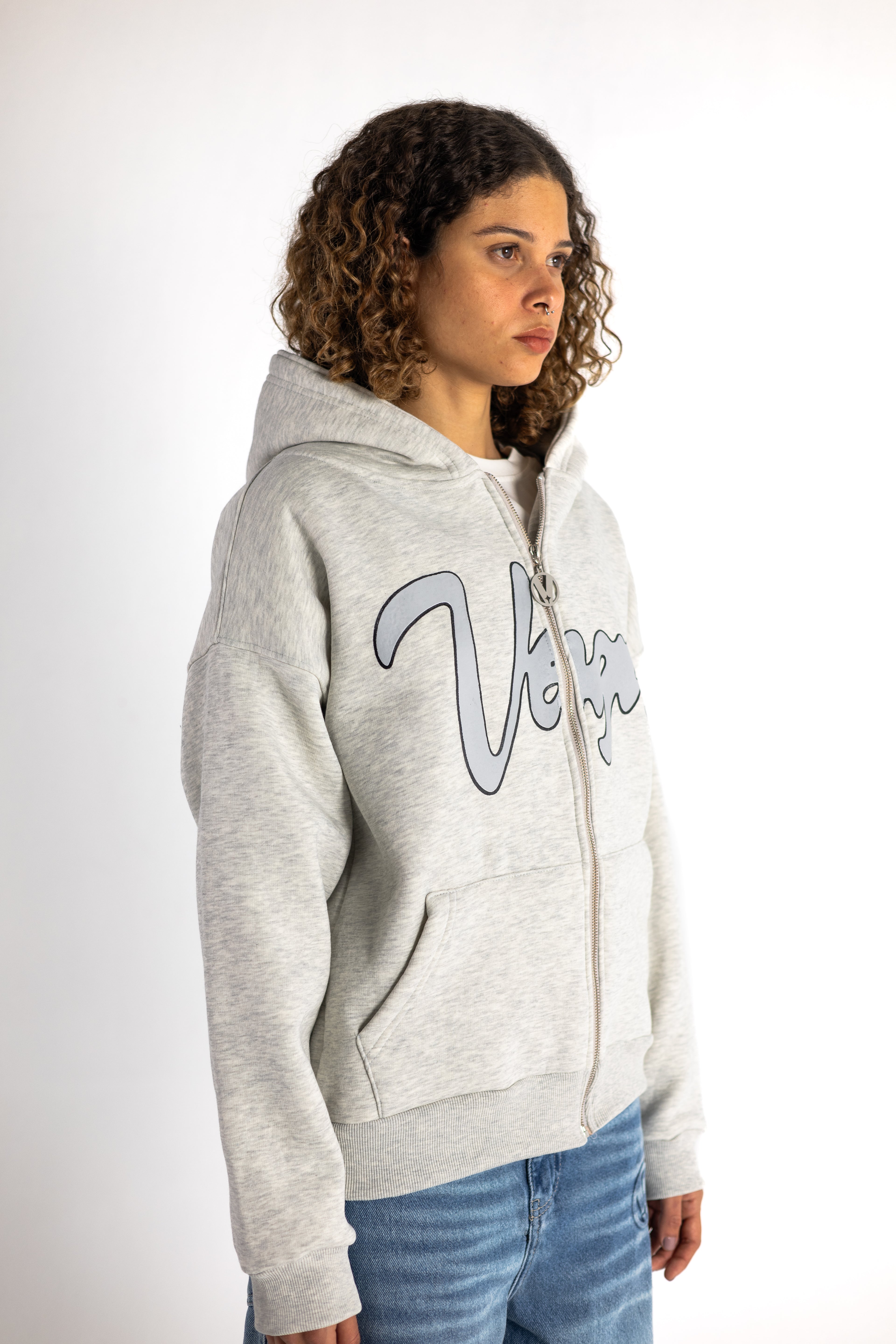 GREY FROST LOGO ZIP UP